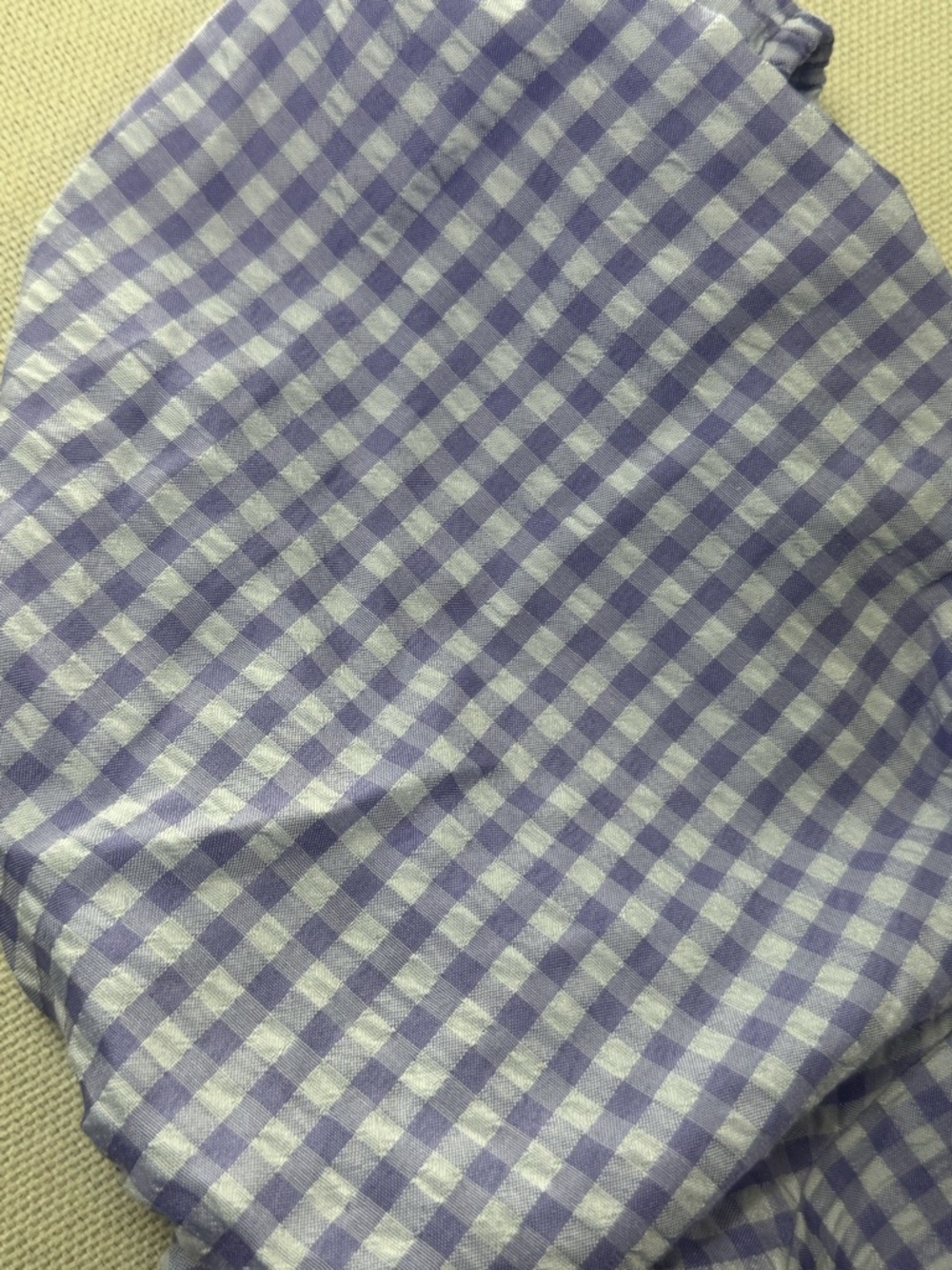 H&M Lavender Gingham Tie-Front Puff Sleeve Blouse - Picture 9 of 10